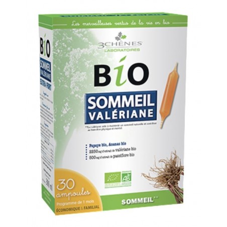 3 CHÊNES BIO SOMMEIL Valériane Passiflore boite 30 ampoules