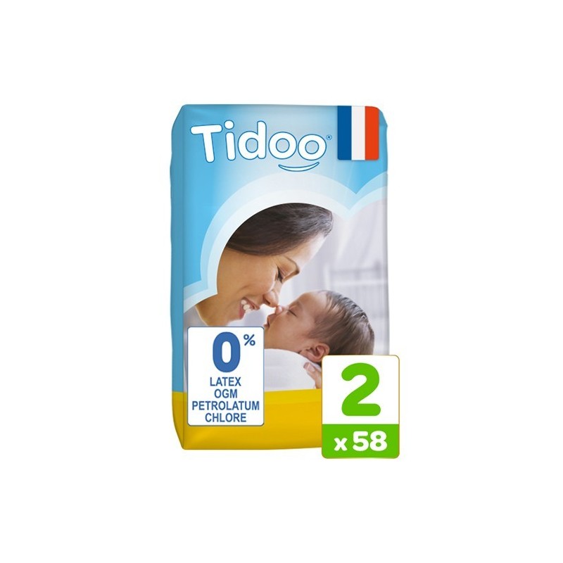 TIDOO Taille 2 (3-6kg) couches Newborn | 58 u