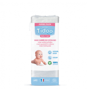 TIDOO CARE MAXI carrés de coton Bébé | 50 u