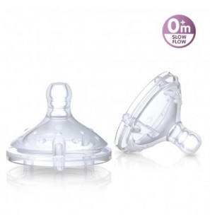 NUBY TETINE EN SILICONE POUR BIBERONS A COLE LARGE ANTI-COLIQUE +0MOIS