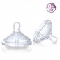 NUBY TETINE EN SILICONE POUR BIBERONS A COLE LARGE ANTI-COLIQUE +0MOIS