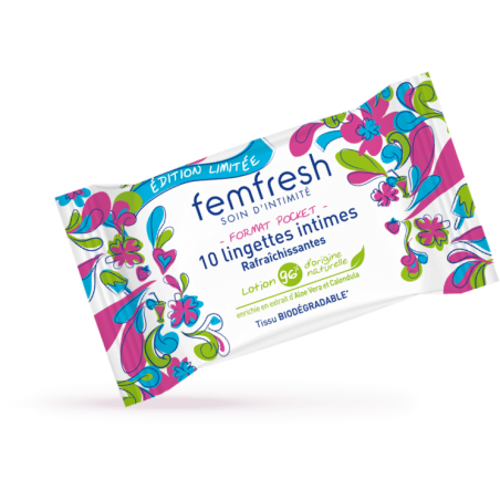 FEMFRESH Lingettes intimes boite 10 unités