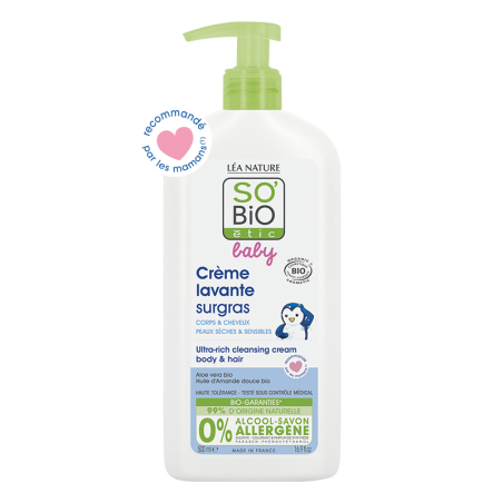 SO'BIO ETIC BABY crème lavante surgras | 500 ml