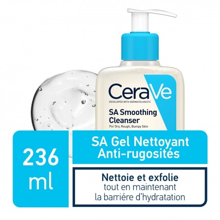 CeraVe SA Gel Nettoyant Anti-Rugosités Peau Sèche et Rugueuse | 236ml