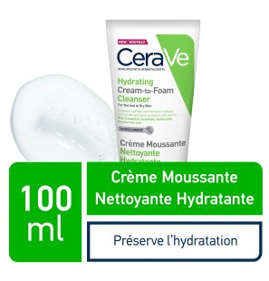 CeraVe Crème Moussante Nettoyante Hydratante Peau Normale à Sèche | 100ml