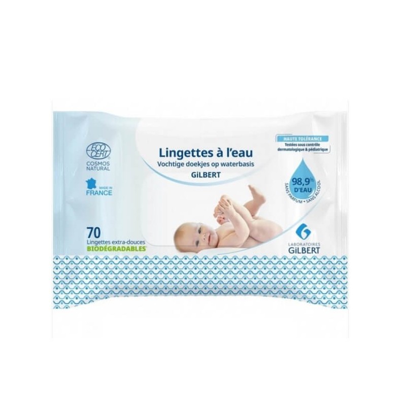 GILBERT lingettes à l'eau biodégradables | 70 u