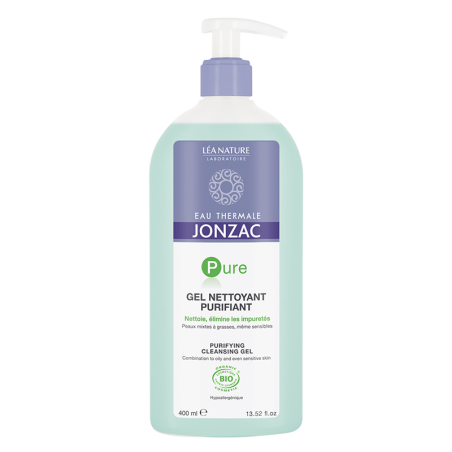 JONZAC PURE gel nettoyant purifiant BIO 400 ml