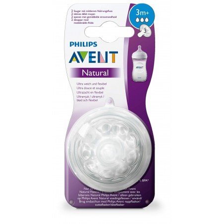 Avent Philips Tétine Natural 3 mois et + B2 Débit moyen