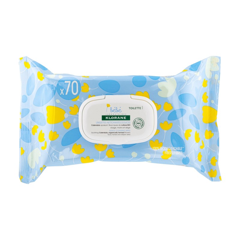 KLORANE BÉBÉ lingettes nettoyante | 70 u