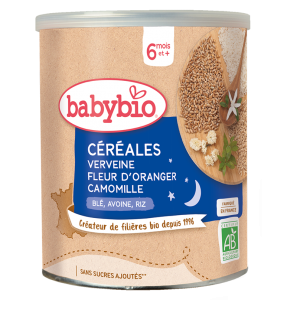 BABYBIO Céréales Verveine Fleur D'oranger Camomille 220g – dès 6 mois