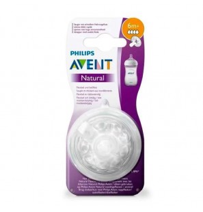 Avent Philips Tétine Natural 6 mois et + B2 Débit Rapide