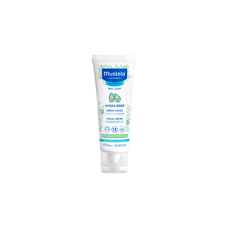 MUSTELA HYDRA BÉBÉ crème visage à l'avocat BIO | 40 ml