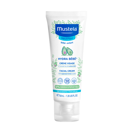 MUSTELA HYDRA BÉBÉ crème visage à l'avocat BIO | 40 ml