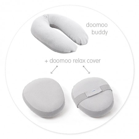 DOOMOO Housse pour Coussin d' Allaitement Relax Cover Classic Grey