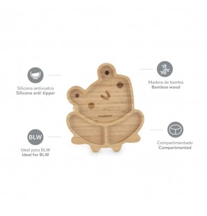 MINILAND assiette en bois grenouille +6mois