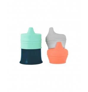 BOON SNUG SPOUT - 1 tasse 270ml + 3 couvercles à bec en silicone