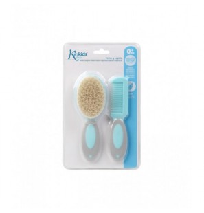 KIOKIDS Peigne et Brosse Bleu