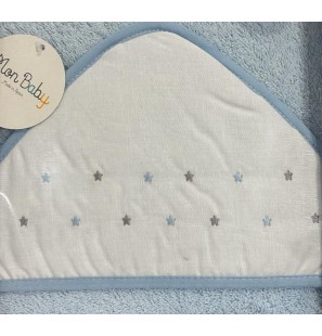 MON BABY Cap De Bain100 X 100cm Stars b/bleu