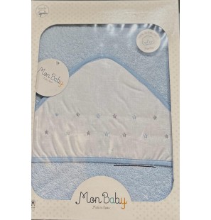 MON BABY Cap De Bain100 X 100cm Stars b/bleu