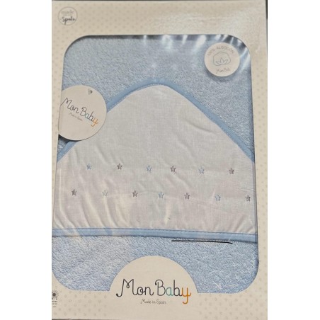 MON BABY Cap De Bain100 X 100cm Stars b/bleu