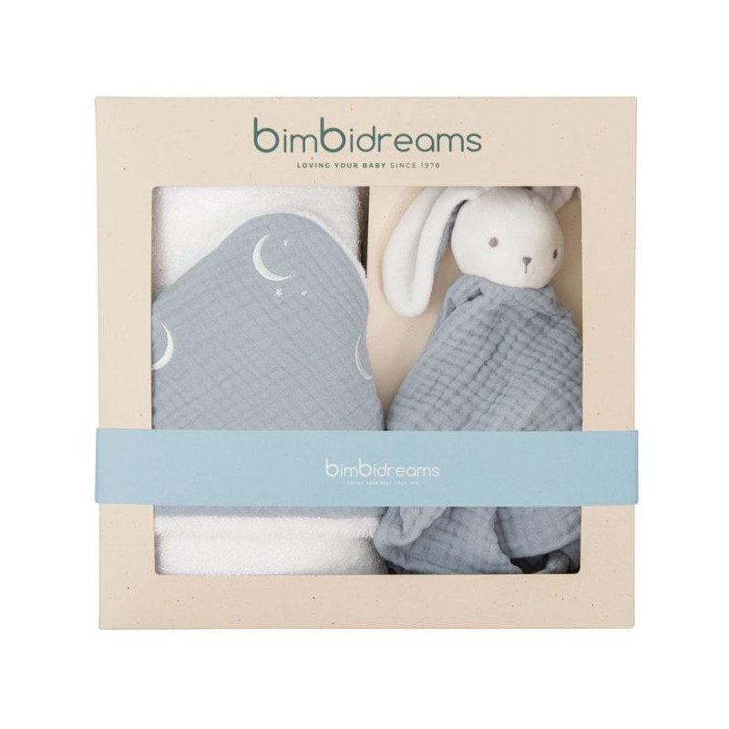 BIMBIDREAMS Le Pack maxicapa matelasse doudou+bleu