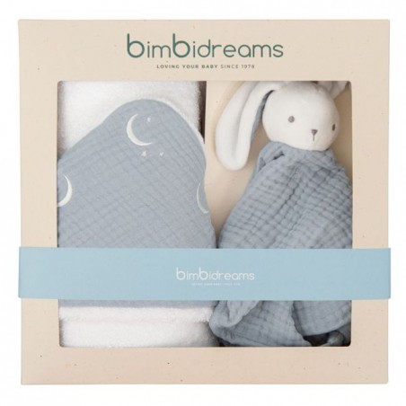 BIMBIDREAMS Le Pack maxicapa matelasse doudou+bleu