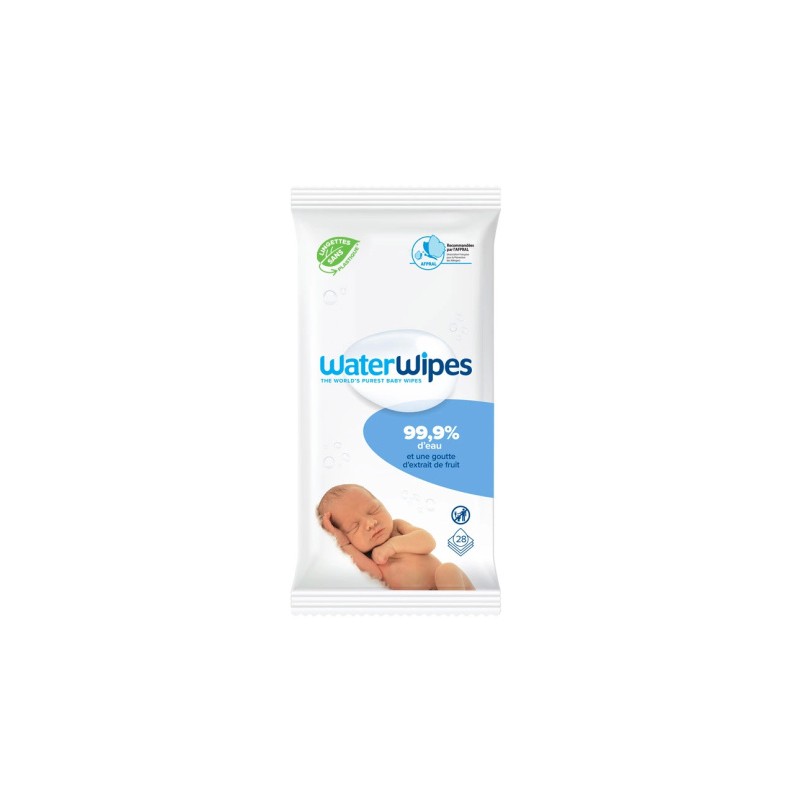 WATERWIPES Lingettes Biodégradables Bébé | 28 u