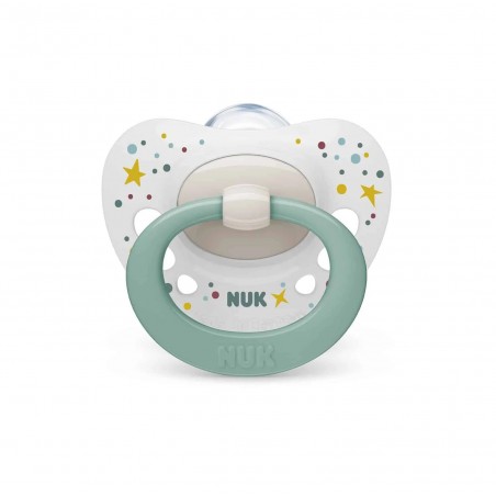 Nuk Sucette en Silicone Signature 0-6 mois Etoile vert