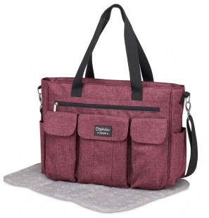 BIMBIPIRULOS Twin bag XL pirulos carry denim bordeaux