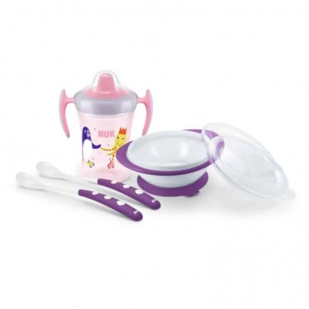 NUK Set Repas 4 pièces Rose Violet