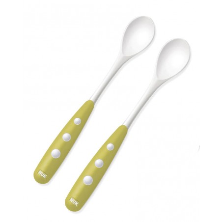 NUK lot de 2 Cuillères blister 6M+ - Jaune