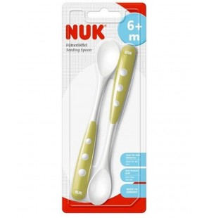 NUK lot de 2 Cuillères blister 6M+ - Jaune