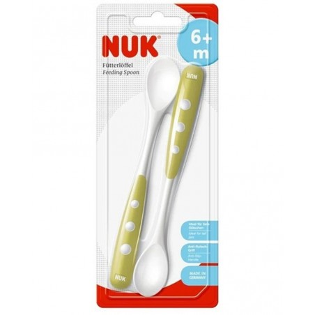 NUK lot de 2 Cuillères blister 6M+ - Jaune