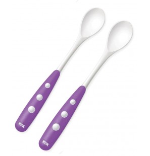 NUK lot de 2 Cuillères blister 6M+ - Violet