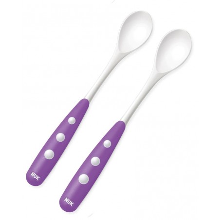 NUK lot de 2 Cuillères blister 6M+ - Violet