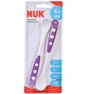 NUK lot de 2 Cuillères blister 6M+ - Violet