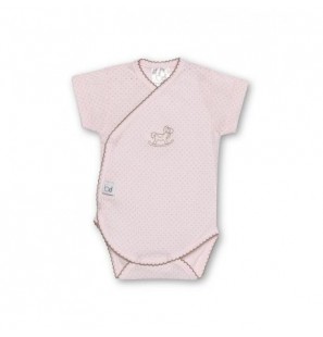 BIMBIPIRULOS  Body manches courtes taille 3 mois dots rose