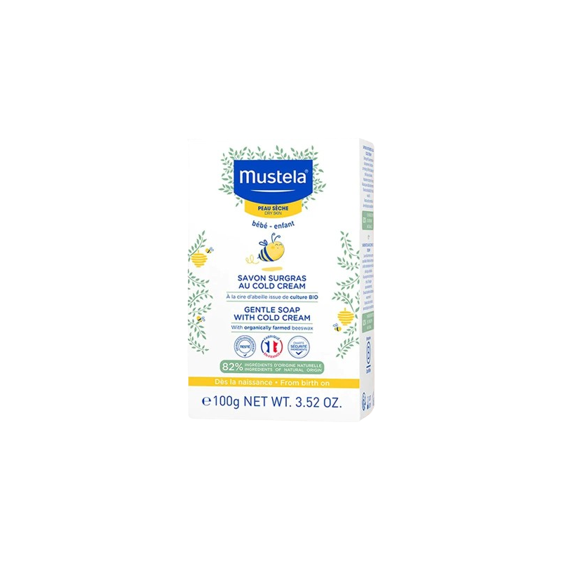 MUSTELA savon surgras au Cold Cream à la cire d'abeille BIO | 100g