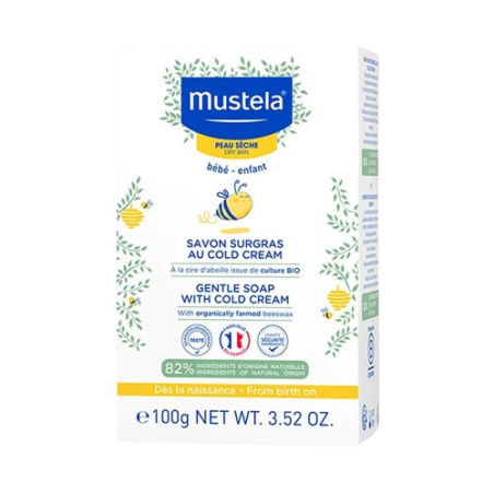 MUSTELA savon surgras au Cold Cream à la cire d'abeille BIO | 100g