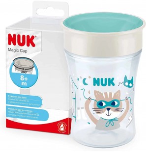 NUK Tasse Magic Cup 360° Chat Bleu 8 mois+ Chat - Bleu