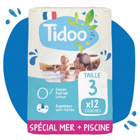 TIDOO culotte de bain Piscine Taille 3/S  (4-9kg) | 12 u