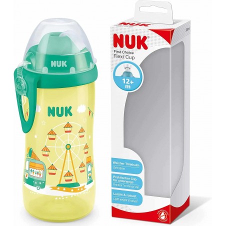 NUK Flexi Cup avec paille 12m+  300ml - Jaune