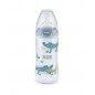 Nuk Biberon PP 300ml tétine en silicone 0-6 mois - Bleu & Vert