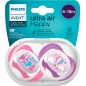 Avent Philips Sucette Ultra Air Happy 6-18 Mois Fille 2 Pièces