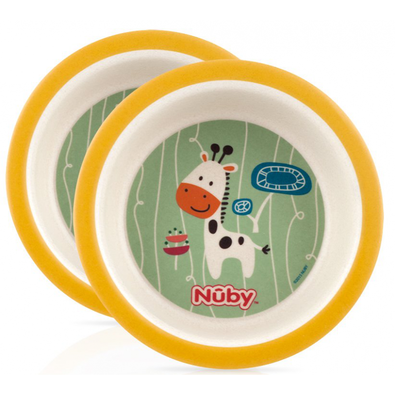 NUBY 2 assiettes creuses bambo imprimée