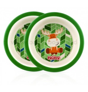 NUBY 2 assiettes creuses bambo imprimée