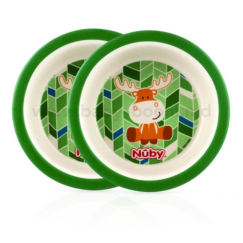 NUBY 2 assiettes creuses bambo imprimée