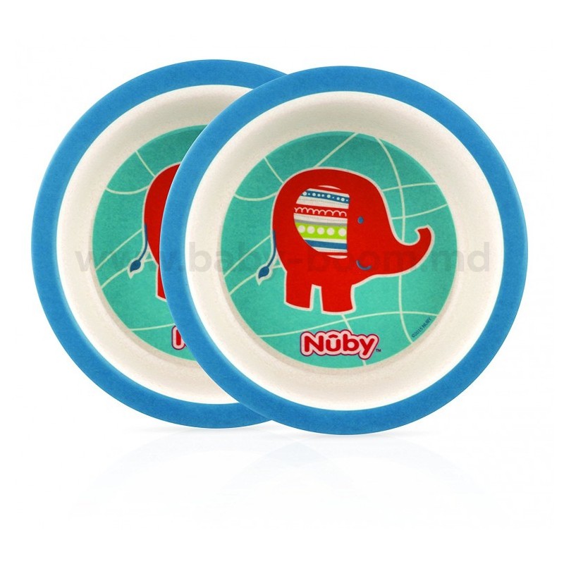 NUBY 2 assiettes creuses bambo imprimée