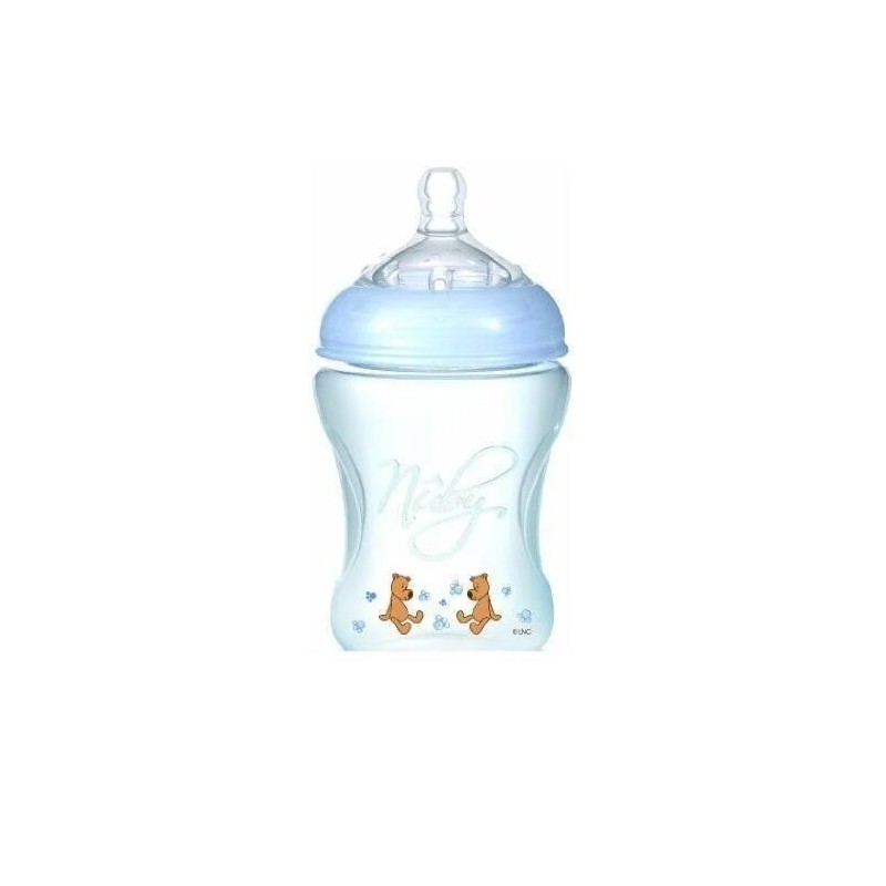 NUBY Biberon imprimé teinté rose clair 240ml +0 mois