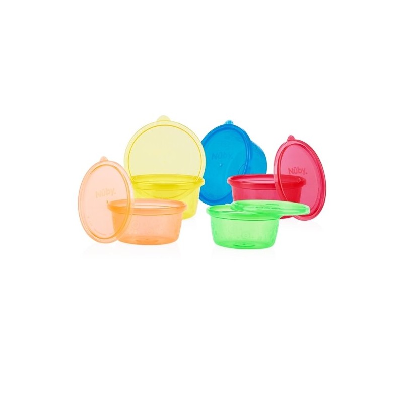 NUBY Petit bols avec couvercle pack de 6  3m+ 300ml